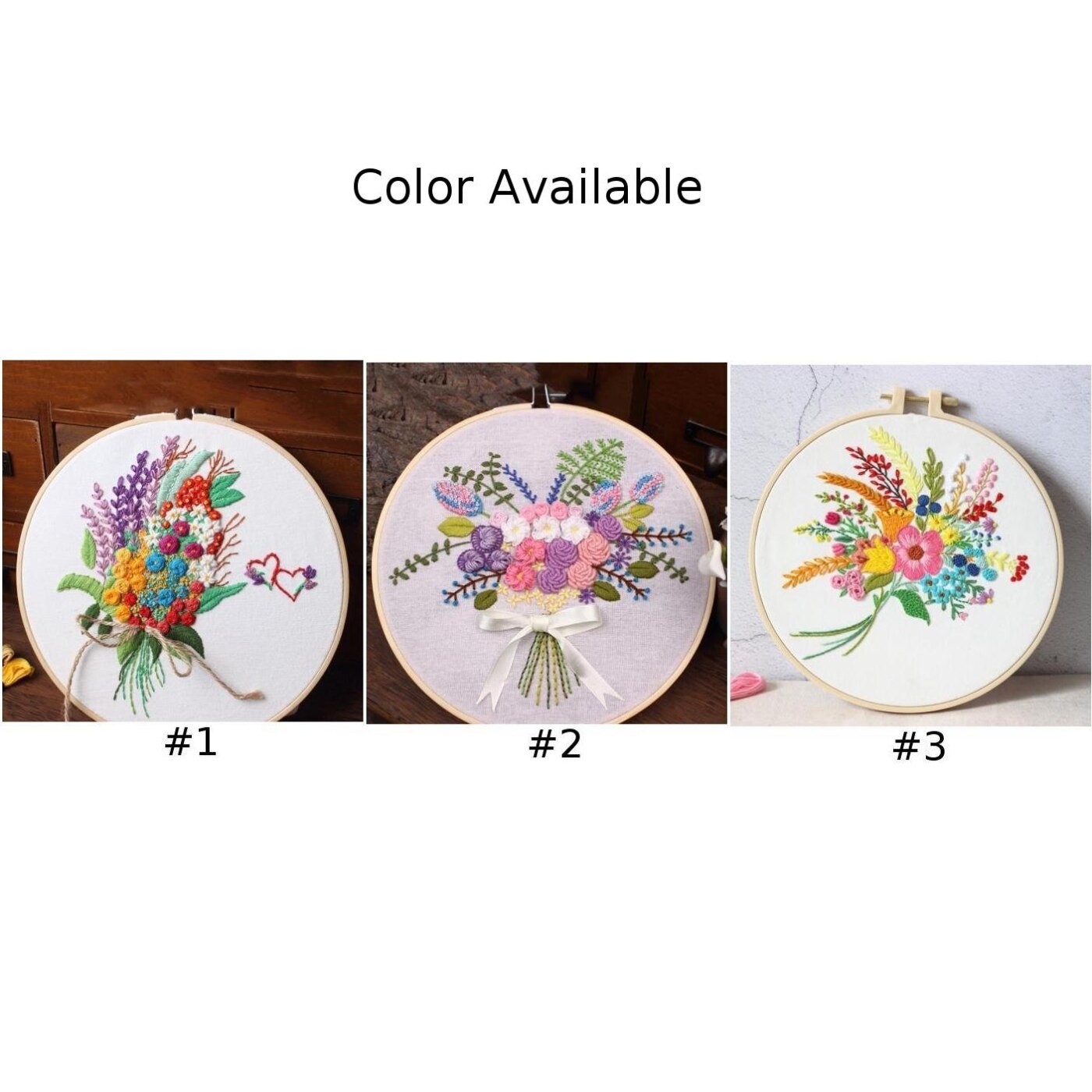 Adult Embroidery set Wife Embroidery cloth Flowers Pattern Needles