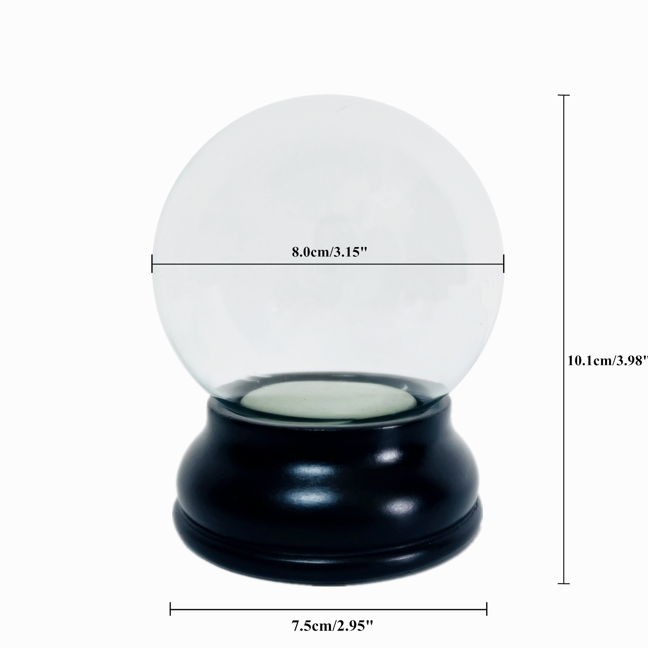 Accessori per palloncini di neve vuoti fai-da-te Palla d'acqua di Natale con base nera Palla di neve di cristallo regalo di compleanno per bambini