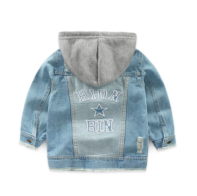 Pudcoco Cool Children Kid 2-8Y Winter Autumn Boys Girls Denim Jacket Coat Blue Pocket Single Breasted Long Sleeve Hooded Tops