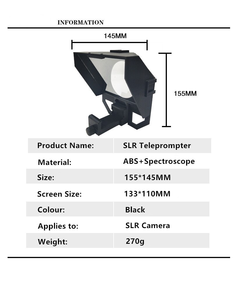 Mini Teleprompter Draagbare Inscriber Mobiele Teleprompter Artefact Video Met Afstandsbediening Voor Telefoon En Dslr Recordin