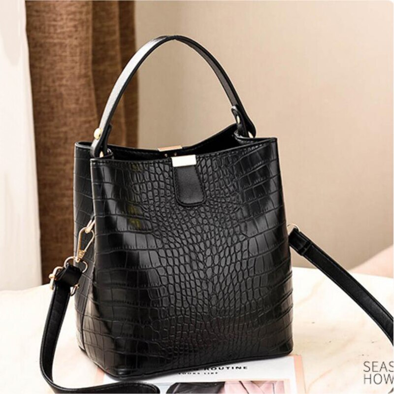 Puimentiua Retro Emmer Zakken Vrouwen Patroon Handtas Hoge Capaciteit Casual Krokodil Schouder Messenger Bags Dames Pu Portemonnee