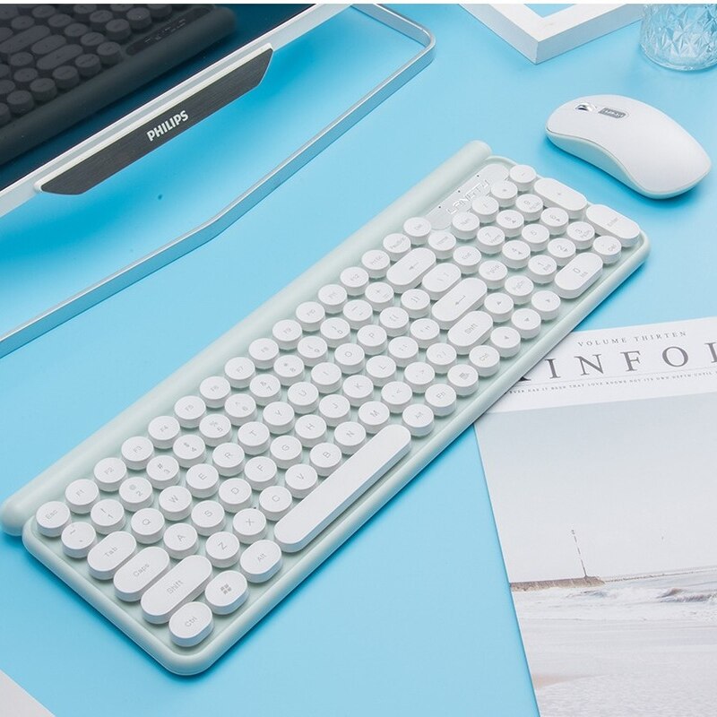 Computer Keyboard Wireless Keyboard and Mouse Rechargeable Silent Punk Keyboard for Pc Gaming Combo Backlit Wireless Keyboard