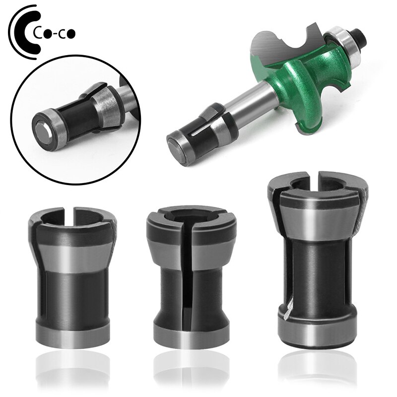 3 stk fræser høj præcision adapter spændespænde 8mm 6.35mm 6mm spænde spændepatroner gravering trimme maskine fræser tilbehør