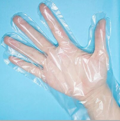 Guantes desechables de polietileno PE 100 Uds., guantes de limpieza seguros para alimentos de plástico, guantes de limpieza seguros para cocina, restaurante, seguridad para la limpieza de alimentos: S