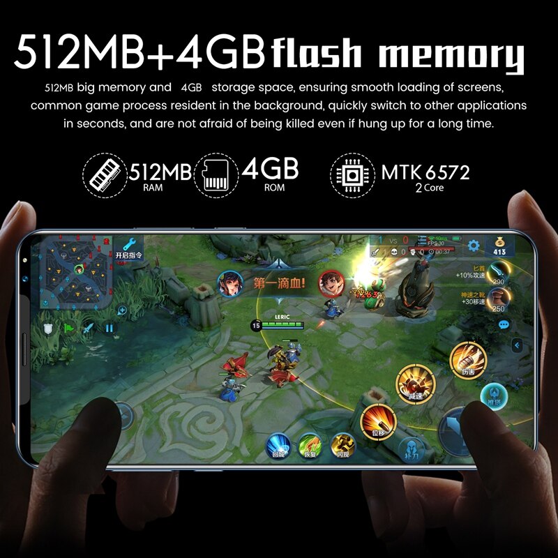 X3 Pro Smartphone 5.5 Inch MTK6572 Dual Core 512Mb Ram + 4Gb Rom Dual-kaart Dual Standby Android 4.0 Telefoon Eu Plug