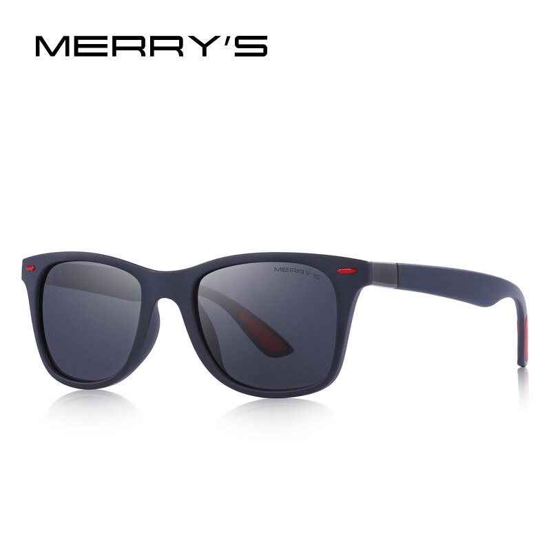 Merrys mænd kvinder klassisk retro nitte polariserede solbriller lysere firkantet ramme 100%  uv beskyttelse  s8508: C02 grå