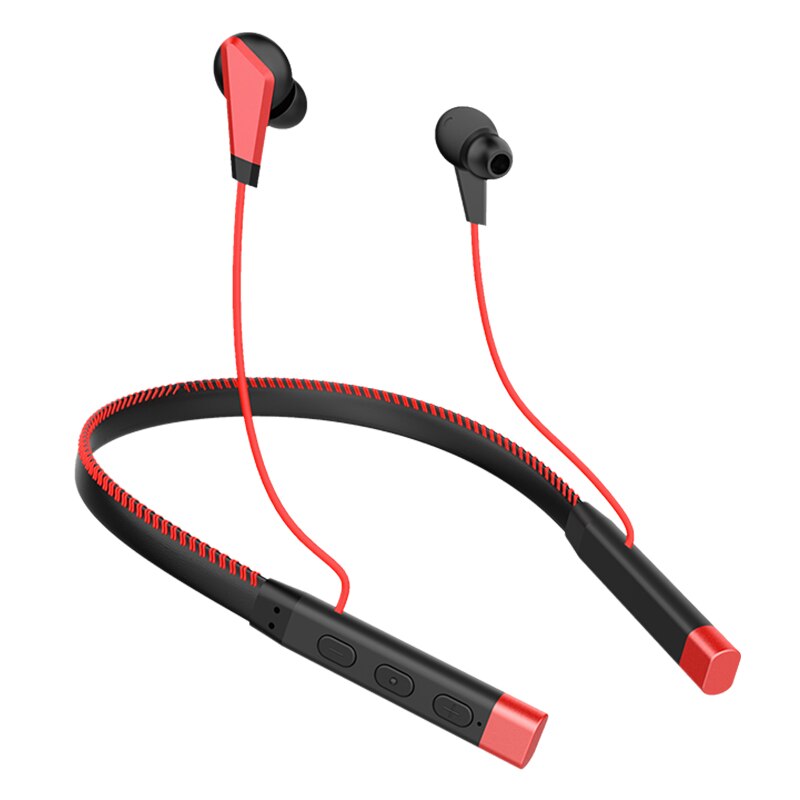 Eardeco Bluetooth Hoofdtelefoon Lederen Nekband Oortelefoon Stereo Bass Hoofdtelefoon Draadloze Koptelefoon Headset Sport Hoofdtelefoon Met Mic: G12-red