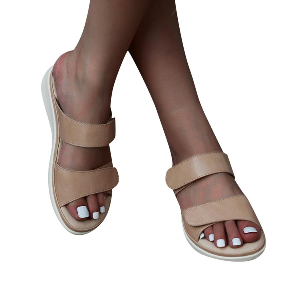 Beyarnesummer kvinnor mjuk rosett stativ flip flops fritidsskor gladiator sneakers låga romerska skor  l023