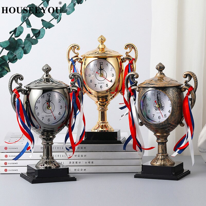 Trophy Small Alarm Clock Ornaments Desktop Children Bedside Wake-up Stereoscopic Student Prizes