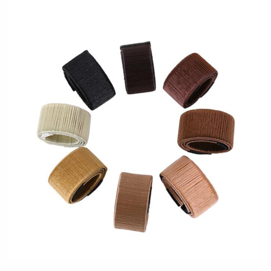 Magic Women Synthetic Twist Hair Bun Maker Donut Headband Styling Braid Holder Hair Band Easy Quick Bun Making Tool