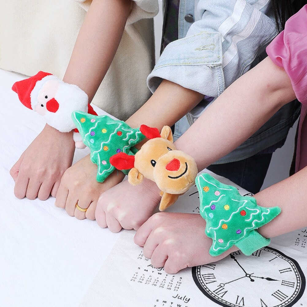 1 pièces enfants noël Santa cerf chapeau arbre gifle Bracelets envelopper bracelet anneau bande fête jouets anniversaire fête