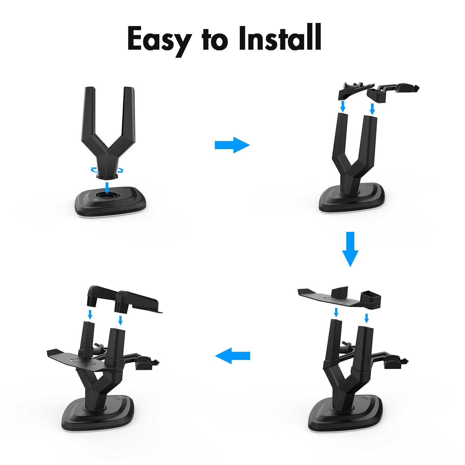 Headset VR Display Stand, Helmet and Controller Handle Holder Mount Station for Oculus Quest, Quest 2, Oculus Rift or Rift S