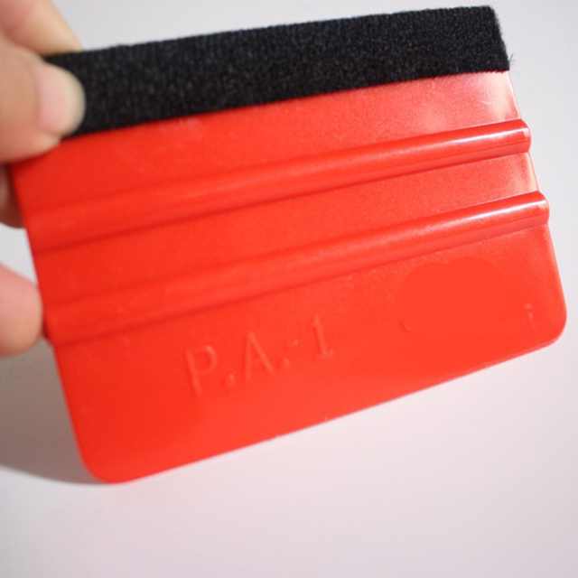Espátula de fieltro para bordes de coche, espátula de envoltura de vinilo, herramientas de instalación de vinilo, 10x7,3 CM, 1 pieza: Rojo