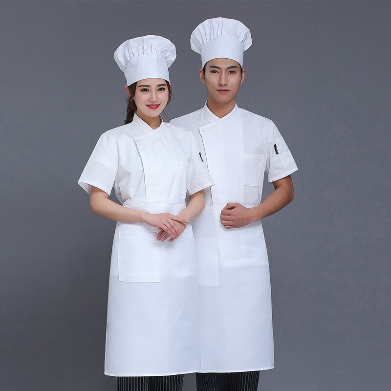 Chef Uniform Summer Short-sleeve pocket Breathable Restaurant Food Service Chef Jacket Kitchen