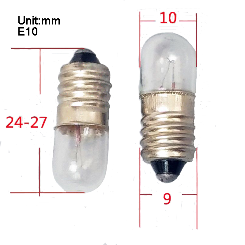 10 Uds E10 B9 6,3 V 12V 24V 30V 36V Mini bombilla para luz indicadora de máquina