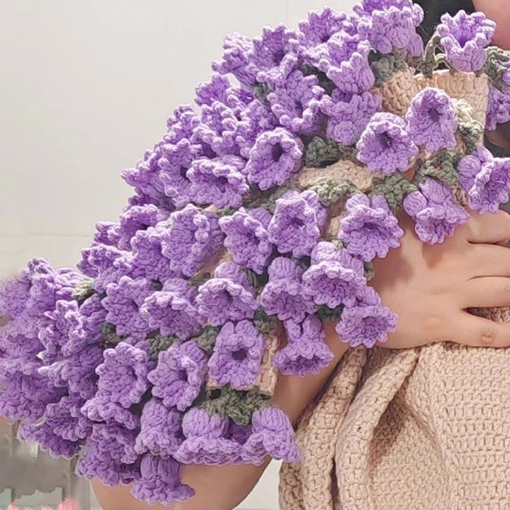 Gehaakt bloemenboeket Diy handgeweven bloemboeketdeken Ultrazacht ademend romantisch gebreide bloemen gooien dekens