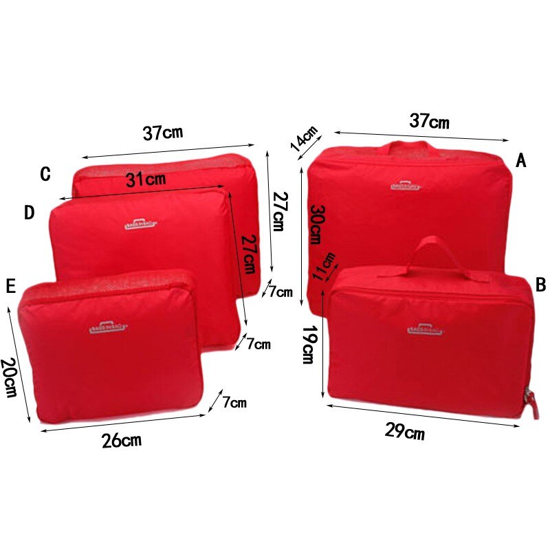 JXSLTC 5 pièces/ensemble de Oxford tissu voyage maille sac organisateur de bagages emballage Cube organisateur sacs de voyage
