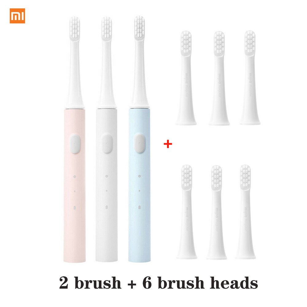 xiaomi Mijia T100 Sonic Electric Toothbrush Adult Ultrasonic Automatic Toothbrush USB Rechargeable Waterproof Tooth Brush Xiaomi: 3 brush and 6 head