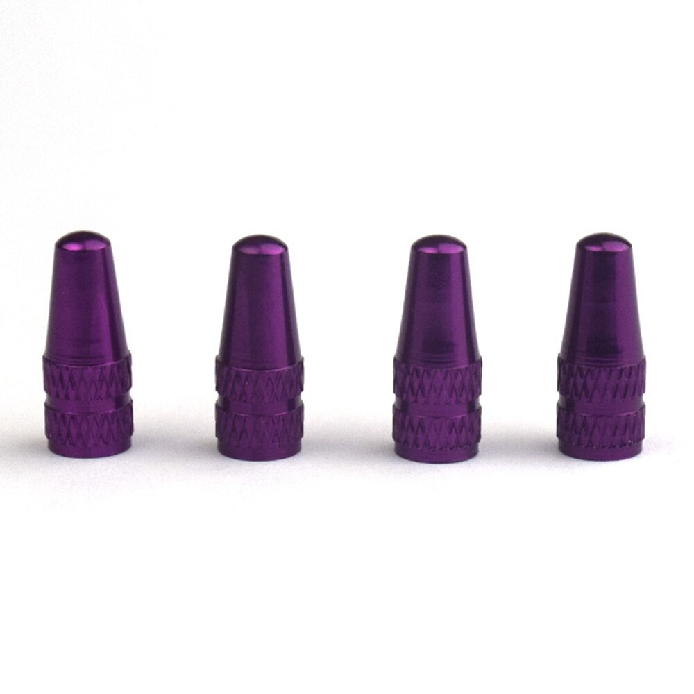 4Pcs Aluminum Alloy Road MTB Bike Tube Tyre Bicycle Tire Wheel Valve Cap Presta Schrader Valve Caps 10 Colors Outdoor Cycling: purple