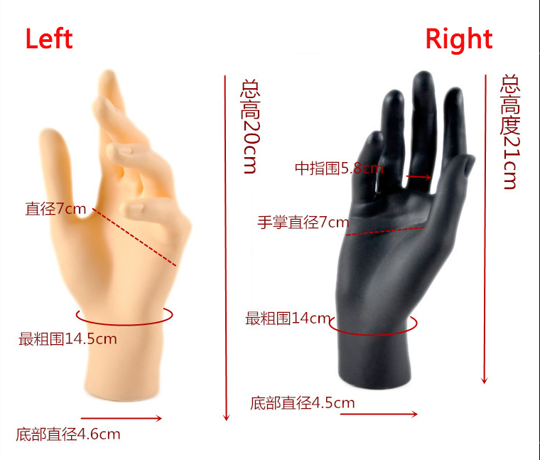 1 Pc Female Mannequin Hand Arm Display Base Women Gloves Jewelry Model Stand White Color Right hand