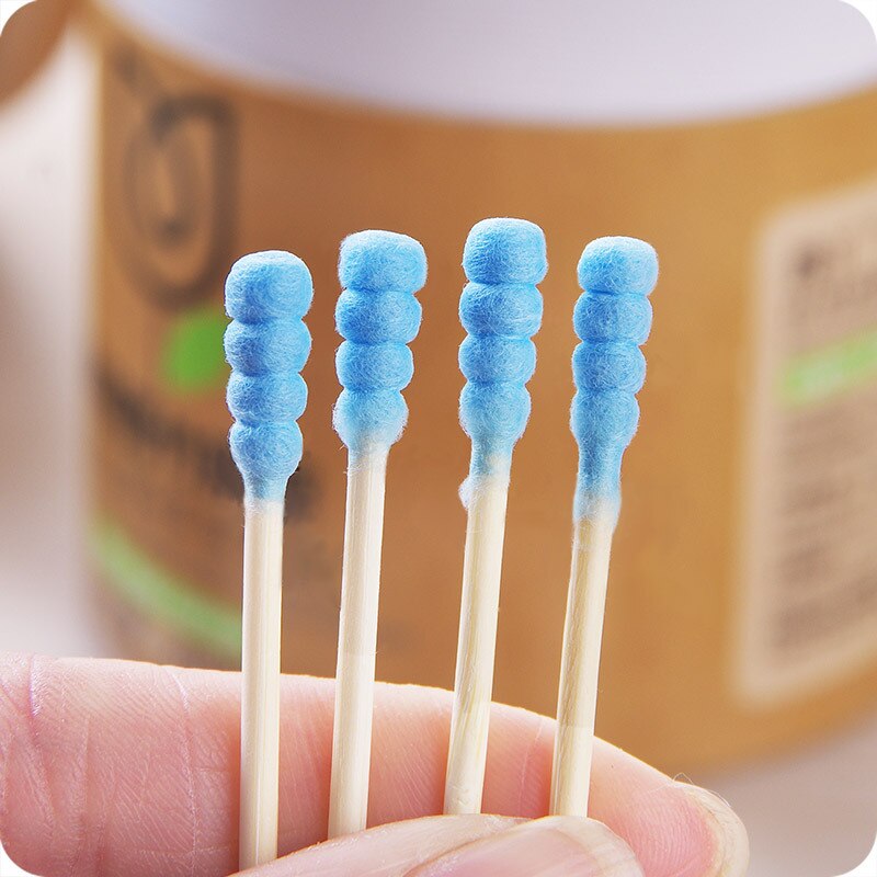 Bastoncillos de algodón para bebé, 200 unids/caja, palitos de madera de bambú, bastoncillos de algodón suave, limpieza de orejas, tampones, belleza saludable