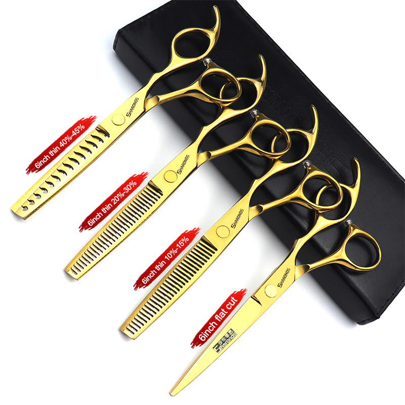 Cortapelos profesionales y auténticos, juego de corte de dientes planos, peluquería exclusiva con tijeras y cortapelos