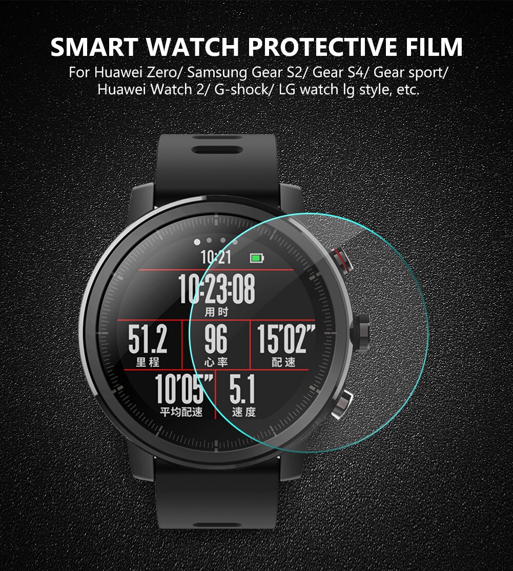 Zegarek ochraniacz ekranu 23-34mm średnica szkło hartowane ochronne dla inteligentnego zegarka dla Huawei Samsung Gear S2 S4 Lg zegarek