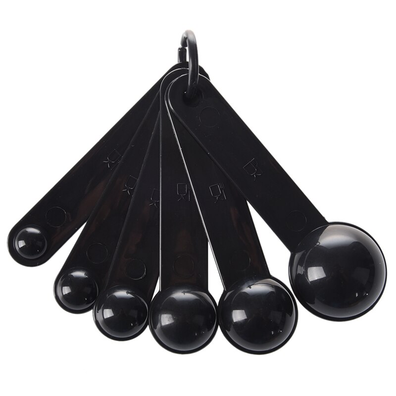 1 set van 6 stuks 1/8 theelepels -1 eetlepels plastic maatschepjes & 1x laboratorium maatbekers van helder wit plastic met 250ml inhoud