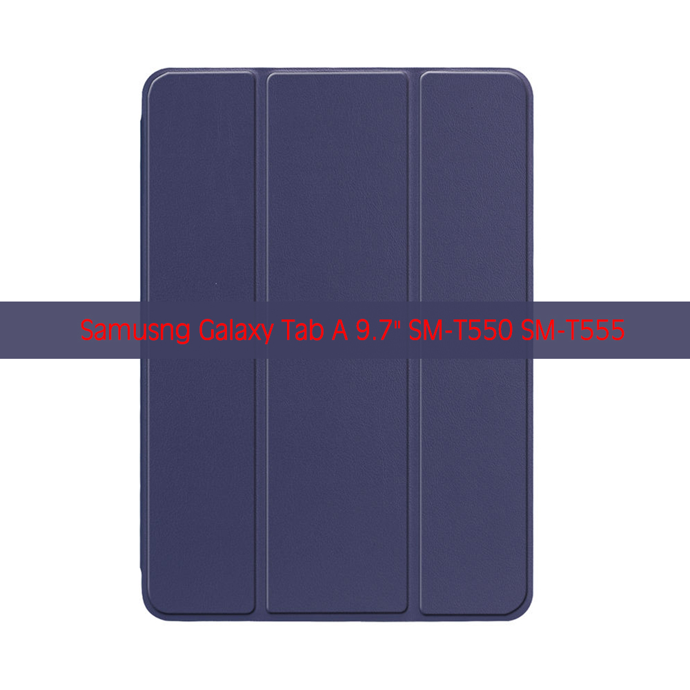 Fodral för samusng galaxy tab  a 9.7 ''  t550 fundas för tab  a 9.7 sm-t550 t555 p550 p555 pc back pu läder smart cover auto sleep: Marin