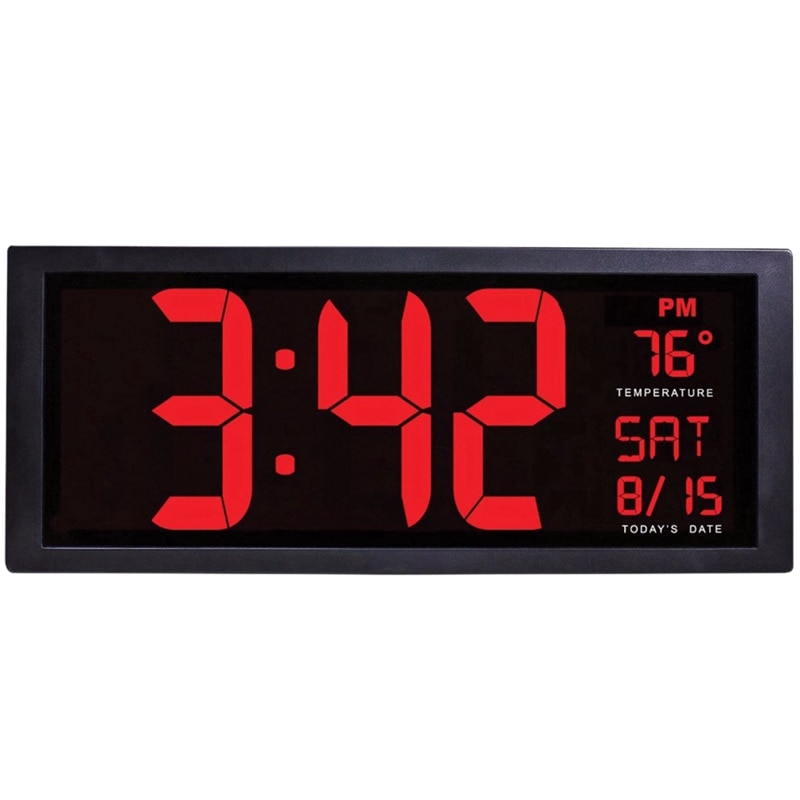 Large Screen Big Electronic Wall Clock Desktop Led Digital Calendar Clock Thermometer Daylight Saving For Kitchen Clock Mural Eu: Default Title