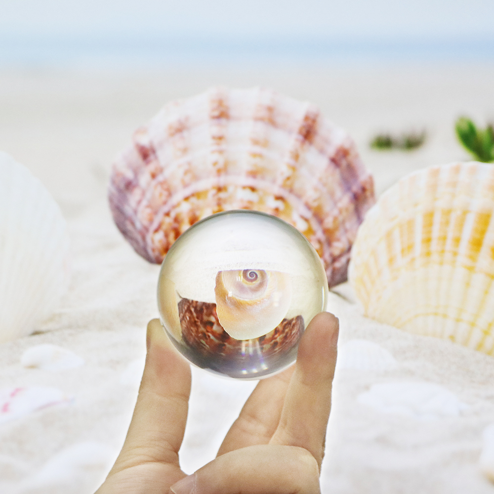 1PC Artificial Crystal Clear Glass Crystal Ball Healing Sphere Photography Props Lensball Decor 80mm