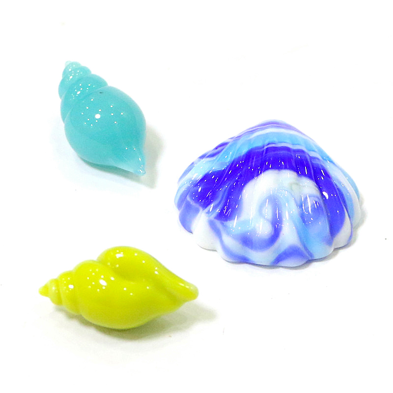 Cute Handmade Glass Shell Conch Mini Figurines Ornaments Fairy Garden Gnome Moss Terrarium Aquarium Decoration Crafts Bonsai DIY