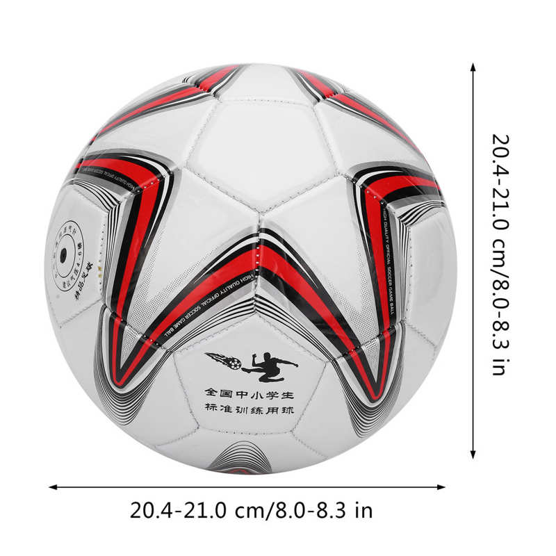 Size 4 Football Machine Sewn Football Students Training Soccer Red +White No. 4 Football School Training Soccer Ball Team Sports