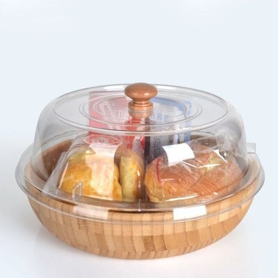 Bamboe Hout Europese Fruitschaal Ontbijt Snack Plaat Creatieve Persoonlijkheid Home Hotel Snacks Gedroogd Fruit Fruit Slakom Lade