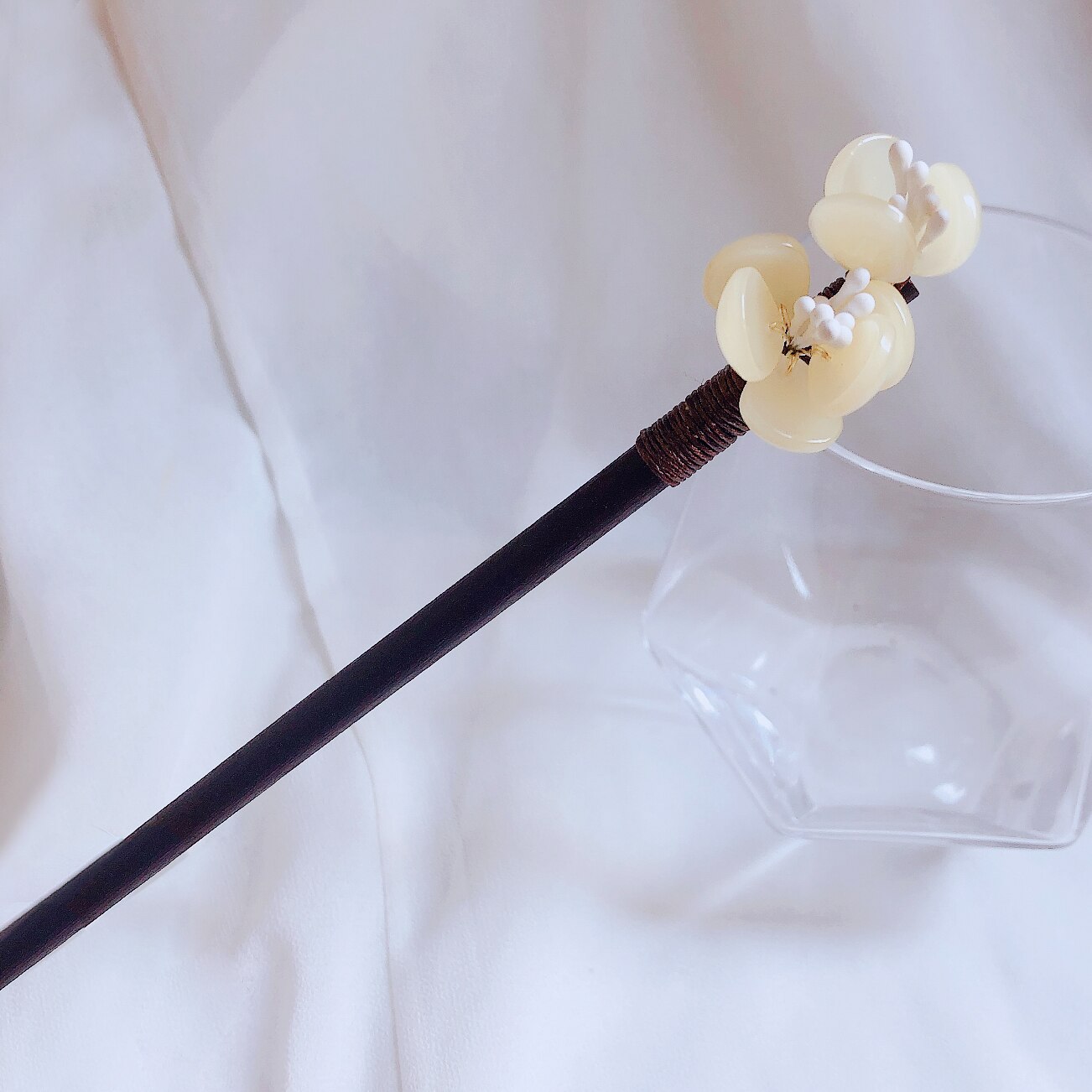 Morkopela-horquilla de madera de flor de ciruelo hecha a mano para mujer, accesorios de horquillas Vintage, joyería para el cabello de banquete