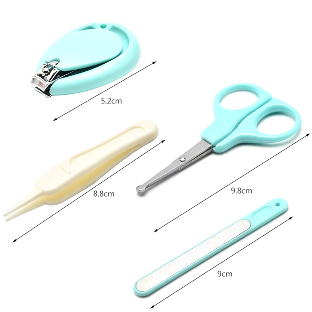 4pcs Lovely Baby Nail Care Set Child Scissors Practical Baby Nail Clipper Trimmer Convenient Baby Nail Shell Shear Manicure Kit