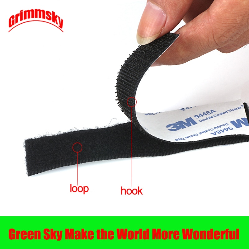 100CM/Pairs 16/20/25/30/38/50/100MM Magic Velcro Tape with Glue for DIY