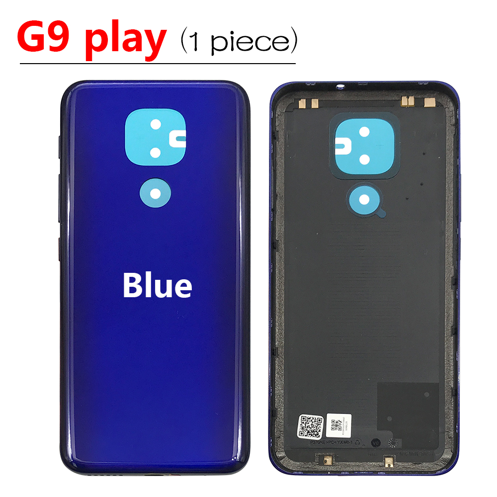 Tylna pokrywa baterii tylna pokrywa szklana dla Motorola Moto One makro Action / G6 Plus / G7 Power / G9 Play / E7 z klejem: G9 Play Blue