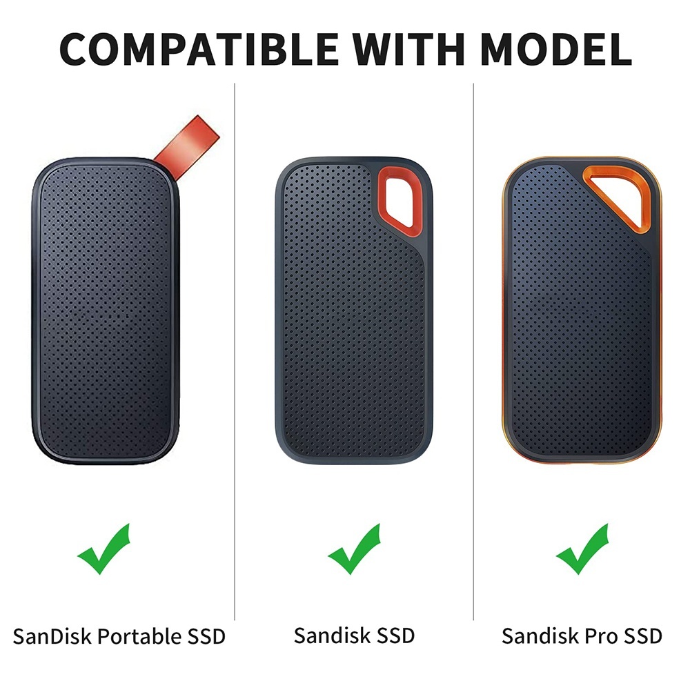 Custodia Protettiva Rigida per SanDisk Extreme Pro / Extreme Portable SSD 1TB 2TB, Borsa da Viaggio Universale Impermeabile per MP3 MP4