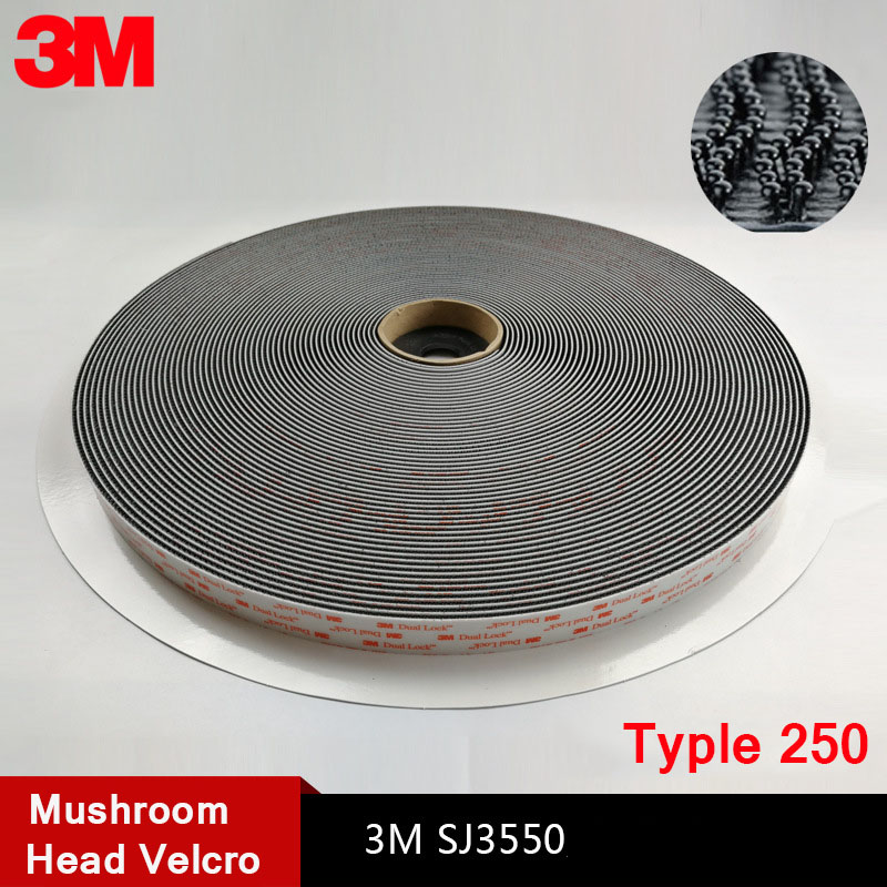 1Meter 3M Dual Lock SJ3550 Zwart En Sj 3560 Transparant Paddestoel Lijm Sluiting Tape Type 250/25.4 Mm Breedte Klittenbandsluitingen Adhesivo