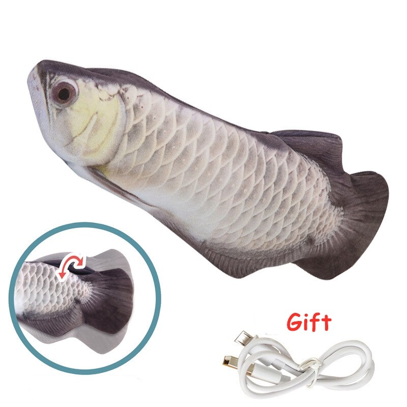 Katt viftar kattmynta leksak fisk usb elektrisk laddning simulering dans hoppa rörelse floppy fisk katt leksak elektronisk fisk för katter: E