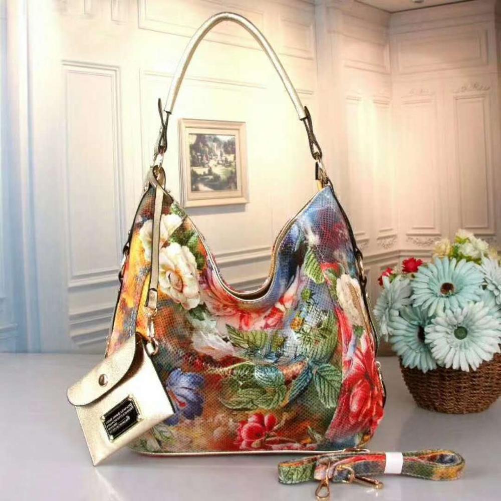 Arliwwi Totem Image Nylon Bags Women Big Ladies Featured Crossbody Handbag PY06: Floral