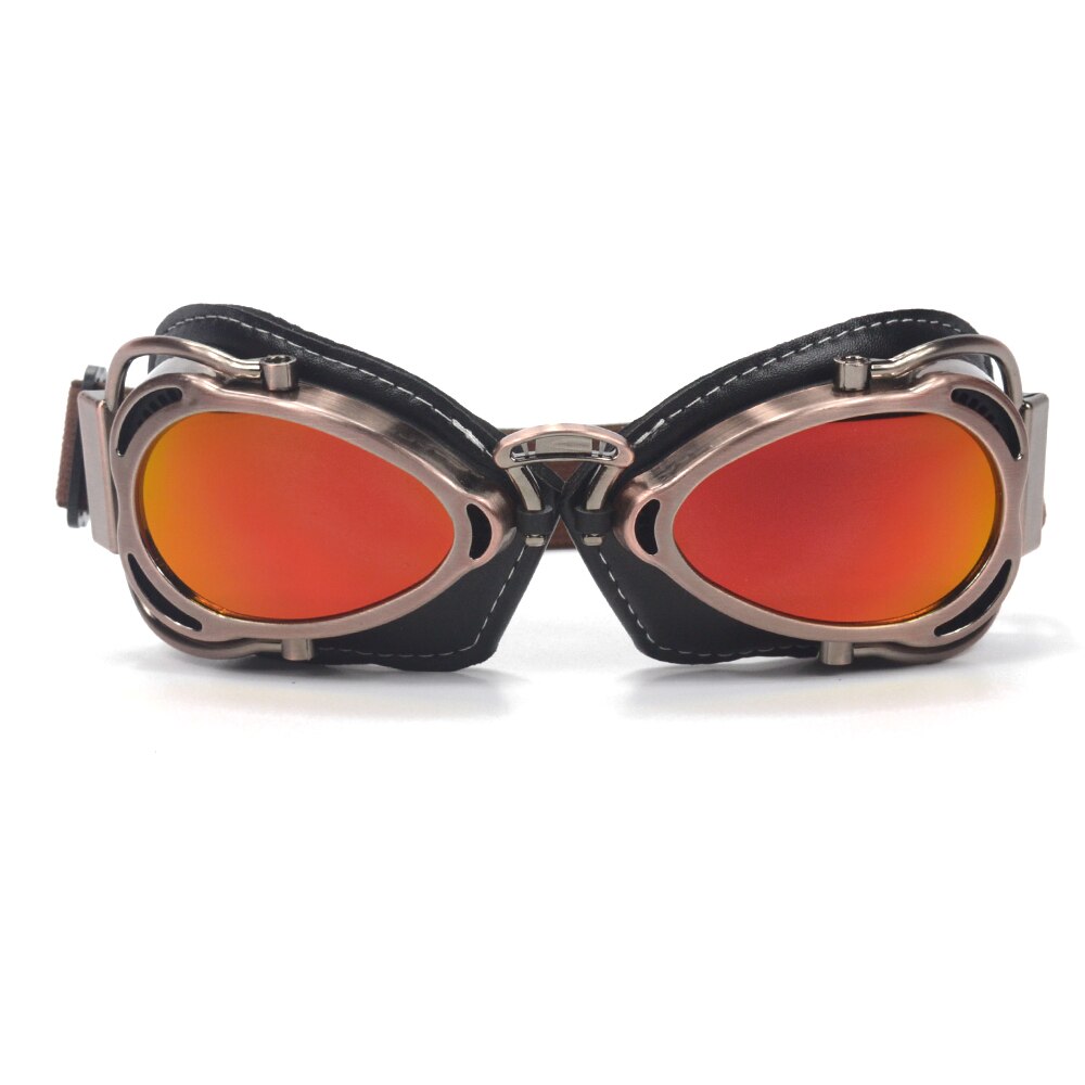 Mooreaxe motorzonnebril voor harley chopper cruiser scooter bob motorrijden racebril pilotenhelmbril: Rood
