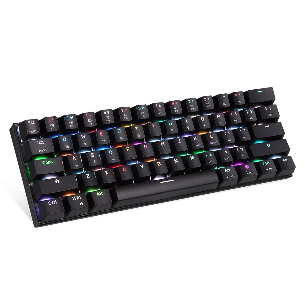 Motospeed CK62 BT3.0 USB clavier filaire rvb clavier mécanique claviers de jeu pour tablette ordinateur portable Smartphone commutateurs bleu et rouge: Black / Bleu commutateur