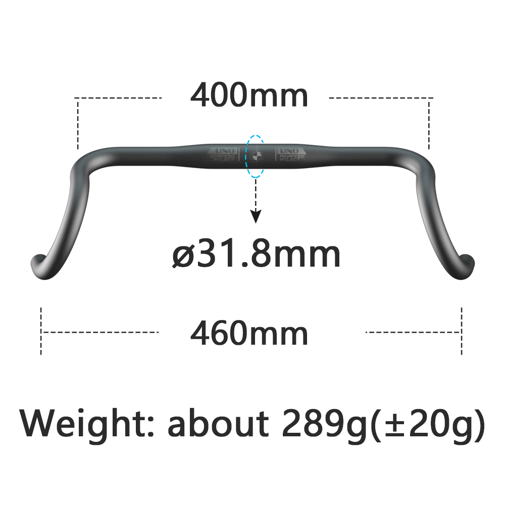 UNO Gravel Cykelstyre 400/420/440/460mm Landsvägscykel Ultralätt Styre Landvägscykel Del: Fl12 400mm