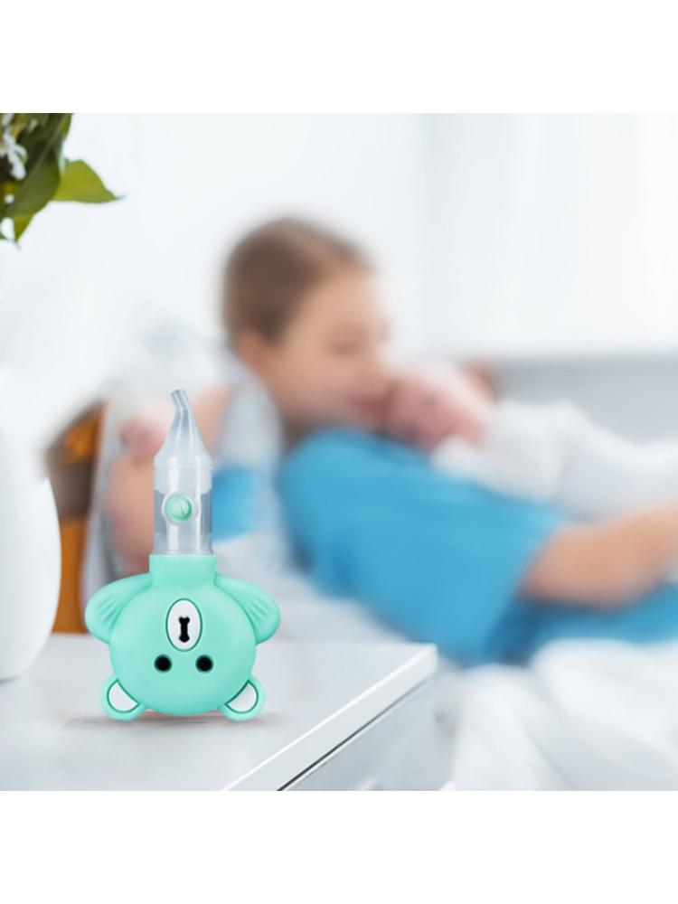 Kids Vacuum Suction Sniffling Equipment Cartoon Bear Silicone Baby Safety Nose Cleaner Newborn Nasal Aspirator