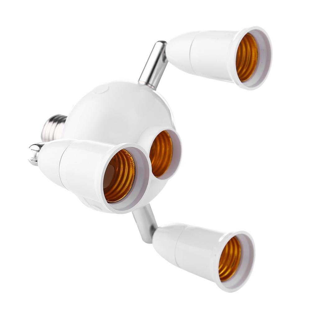 E27 6 5 4 3 in 1 LED Light Bulbs Adjustable Socket Adapter Splitter Standard Lamp Holder Base Converter for Home Indoor Lighting: Lamp holder-4 A