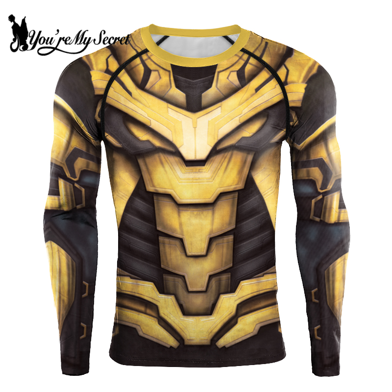 [Du bist mein Geheimnis] Superheld Langarm Workout 3D Kompressionsshirt Comics Cosplay Kostüm Herren Quick Dry Rash Guard Gym Tops