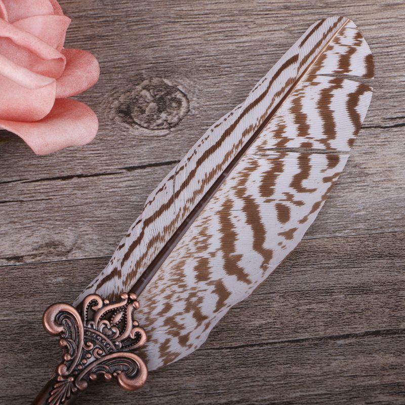 Antieke Quill Veer Dip Pen Schrijven Inkt Briefpapier Geschenkdoos Vulpen 634B