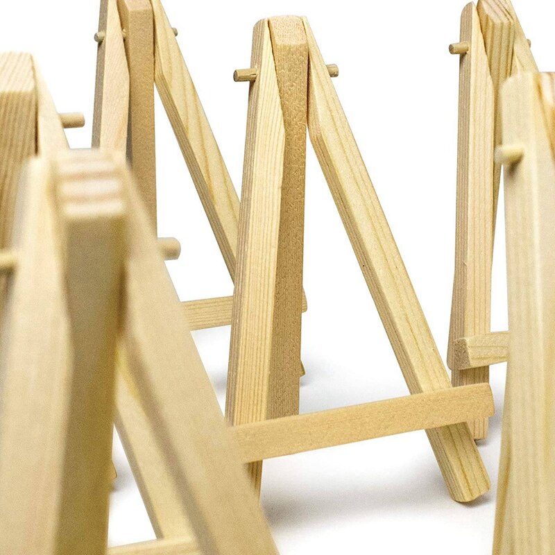 100 Pieces of Mini 5 Inch Wooden Easel. Business Cards, Display Photos, Small Canvases, Classroom DIY Arts and Crafts